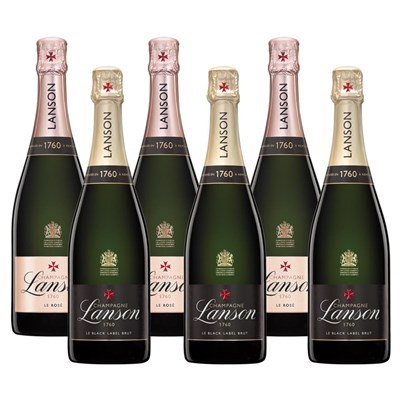 Mixed Case of Lanson La Black Brut & Lanson La Rose (6x75cl)